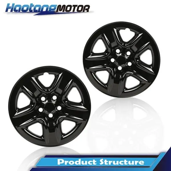 CROSSDESIGN 100% Brand New 17" Black Durable Wheel Hub Caps - Vehicle-Specific Fit Wheel Skins, Car Parts for 2006-2012 Toyota RAV4 (2PCS, Auto Replacement Accessories)