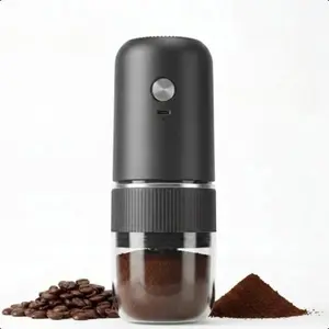 2026 Portable Electric Burr Coffee Grinder with Visual Bean Hopper,Adjustable Coarse to Fine, Auto-Stop Function, Quiet for Home Travel Outdoor