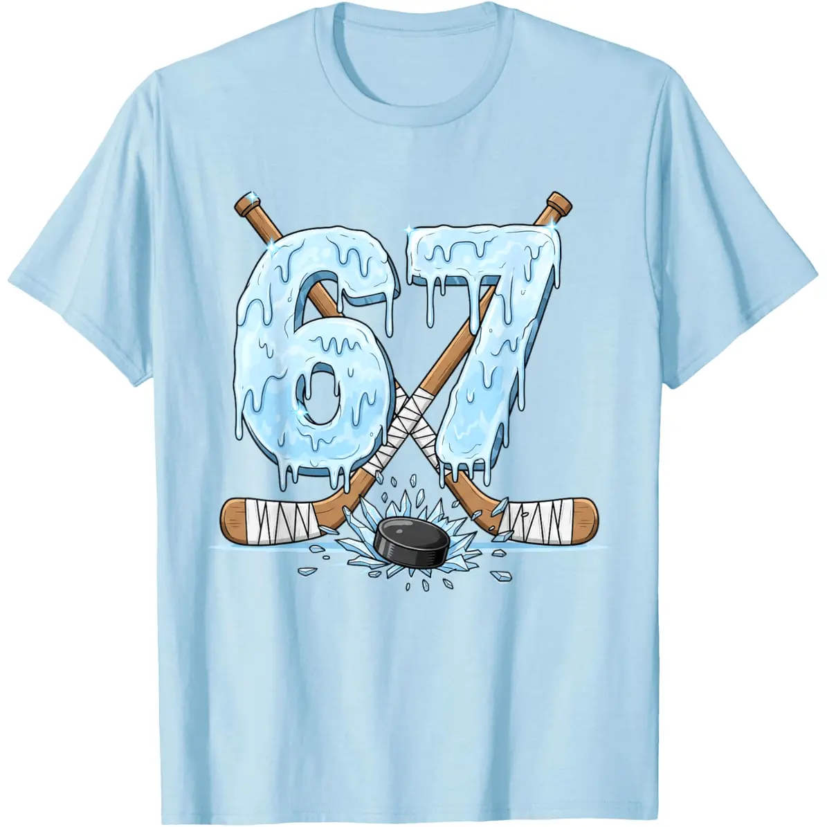 67 Hockey Drip Number Funny Meme Style Graphics T-Shirt Everyday Cotton T-Shirt