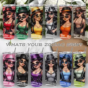 ZODIAC SIGN STAINLESS STEEL TUMBLERS FOR HOT AND COLD DRINKS