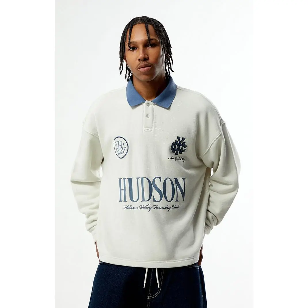 Pacsun Men's Hudson Long Sleeve Rugby Polo Shirt
