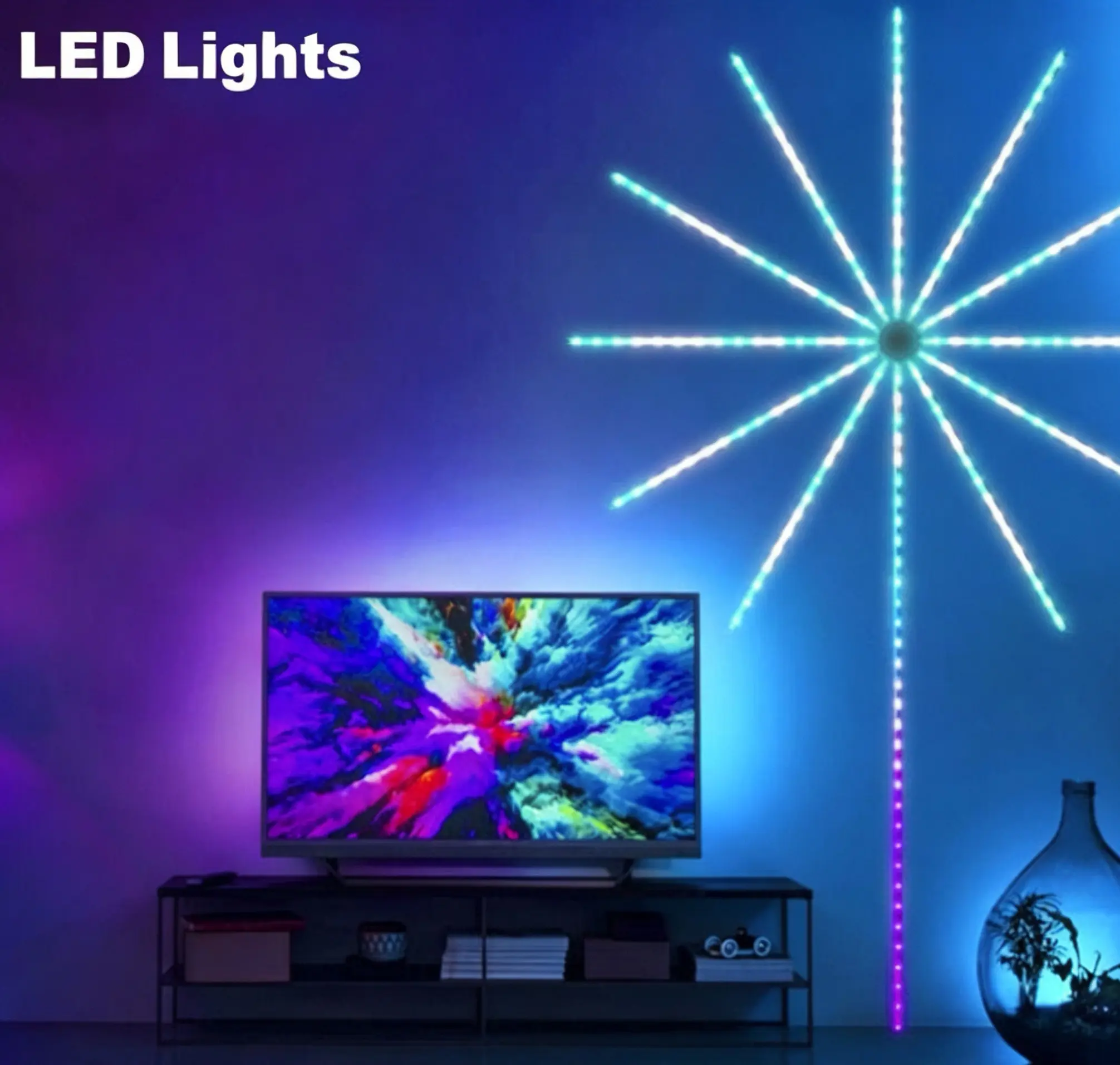 2026 New Outdoor Firework Lights, Ambience Lights, Electronic Fireworks, Sound-Activated Park and Garden Decorative Lights, Colorful USB Strobe