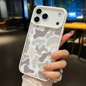 Magnetic Phone Case for iPhone 17 Air Pro Pro Max Soft Camouflage Pattern TPU Shockproof Anti-Scratch Stylish Smartphone Cover