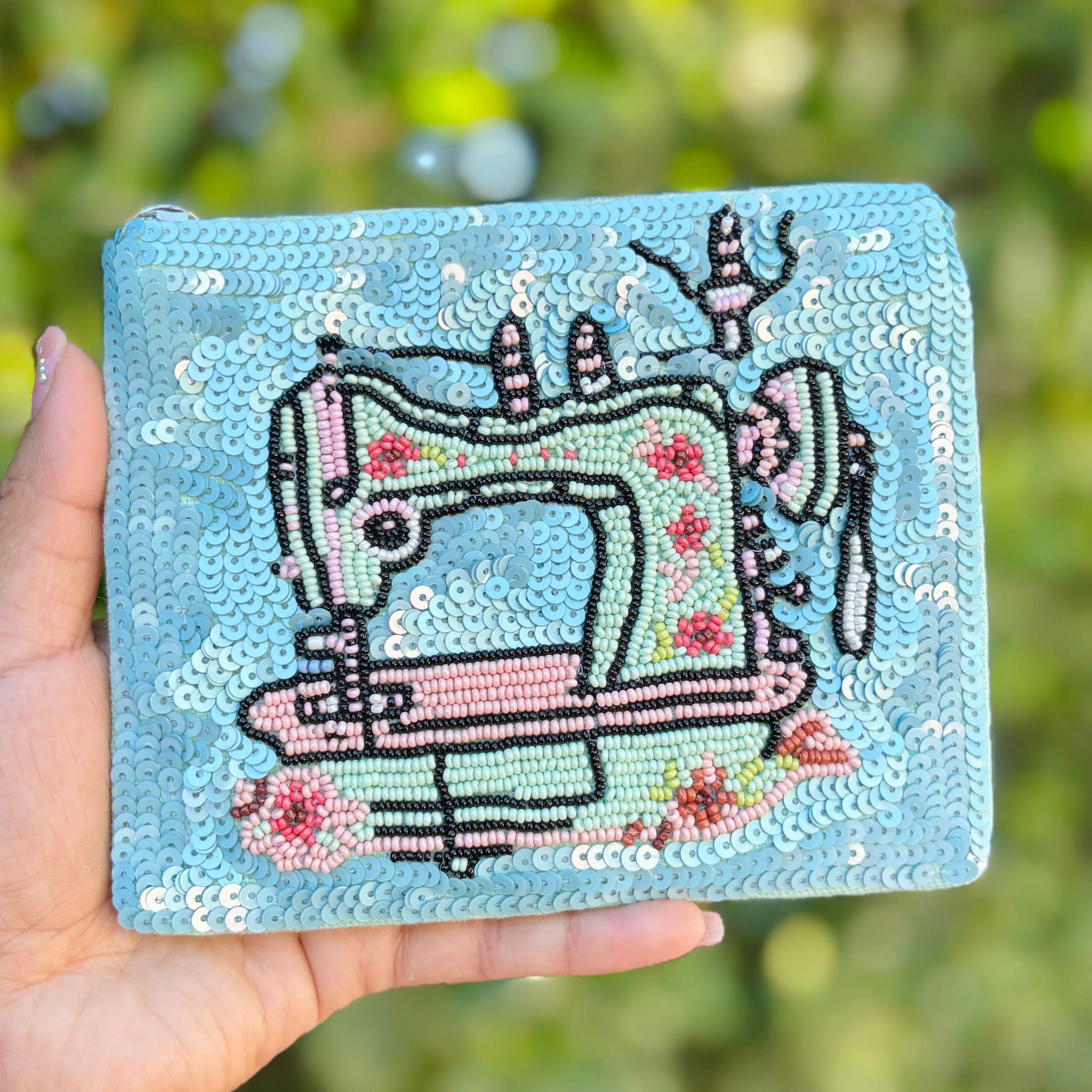 Sewing Machine Beaded Pouch
