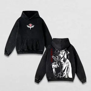 Akatsuki Red Cloud Tee Washed Naruto Anime Vintage Heavy Cotton Oversized Manga T-Shirt & Hoodie Double Printed Retro Unisex Streetwear Graphic Top Dark Ninja Organization Edition