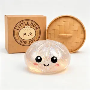 Glitter Dumpling Squishy with Box Dumpling Squishy Toy |   Cute Stress Relief Fidget for Relaxing & Fun