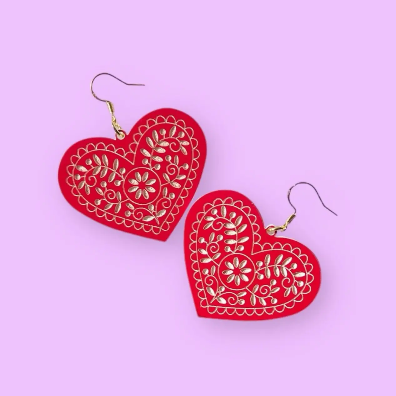 Two Toned Heart Dangles