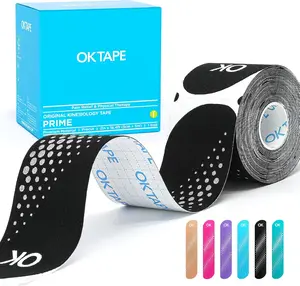 OK TAPE Pre-Cut Synthetic Kinesiology Tape 1 Roll 20 Strips, Waterproof Kinesiology Athletic Tape for Joint & Muscle Support, Reflective and Durable Tape, 2in×16.4ft Roll