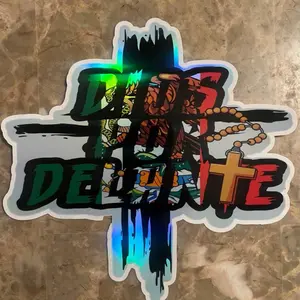 Dios por delante Sticker holografico 7”x7”