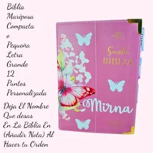 Biblia Personalizada - Rosa Mariposa Floral Reina-Valera 1960