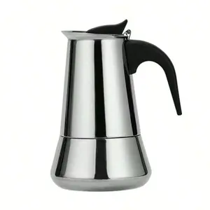 Wedding Gift Espresso Maker Induction Coffee Maker Stainless Steel Stovetop Coffee Maker Moka Pot 200ml/4 Cup Portable Coffee Maker Pot Suitable for Induction Cookers Stovetop Home Camping