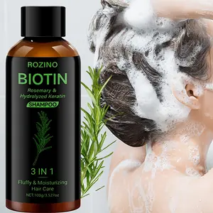 ROZINO Biotin & Rosemary 3-in-1 Shampoo (100g)| Hydrolyzed Keratin & Coconut Oil Formula| Moisturizes, Cleans & Repairs Damaged Hair| Fluffy & Voluminous Hair Care Solution