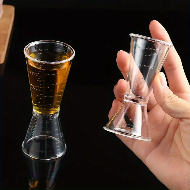 2pcs Clear Double-Headed Measuring Cup for Bar Supplies Utensils - Accurate and Easy To Use