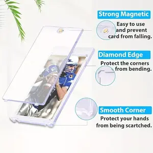 35pt Magnetic Card Storage Box, Diamond Corner Design, Hard Plastic Collection Case for Trading Cards, Safe Fashionable Card Holder