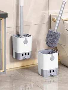 Wall-mounted Toilet Brush Set with Holder Flexible Long-handled Design Ergonomically Designed Durable for Household Use Bendable Bathroom Cleaning Supplies