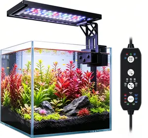 Freshwater Planted Tank Special LED Light Clip On Easy Installation Sunrise Sunset Moonlight 3 in 1 Mode Custom Timer & Brightness Aquatic Lamp adjustable
