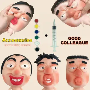 Popping Pimple Squishy  Fast-rebound Squeeze  with Funny Faces for Stress Relief and Fun Personalized Design Ultra-squishy Silicone with Non-Toxic colours Dye and Durable Tool, Perfect Easter & Valentine's Day Exchange Gift toy