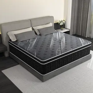 Valentine's Day Gift for Couples Starry Night Hybrid Mattress 12" Queen & 14" King Grey Top & Black Side with White Dots | Cooling Gel Memory Foam + Pocket Springs | Medium Firm, Motion Isolation | Reinforced Edge | CertiPUR-US | Bed-in-a-Box