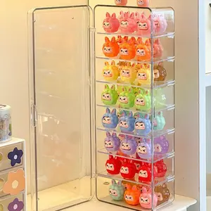 Mengling display box, transparent small figurine display stand, dust-proof stand, multi-layer acrylic small doll storage box, cross-border
