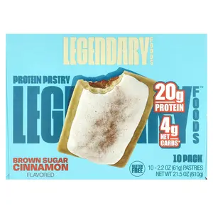 Legendary Foods Protein Pastry, Brown Sugar Cinnamon, 10 Pack, 2.2 oz (61 g) Each