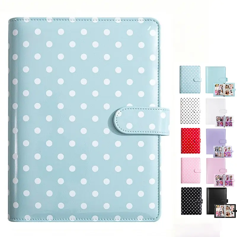 Kpop A5 Minimalist Photocard Binder with 4 or 9 Pocket Single Side Inner Refills 2 Divider Acid-Free Decor Lightweight for Trading Cards & Photos - Pink PU Leather Cover