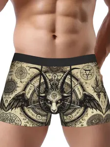 Men'S Boxer Briefs - Gothic Heavy Metal Graphic Underwear with Black & White