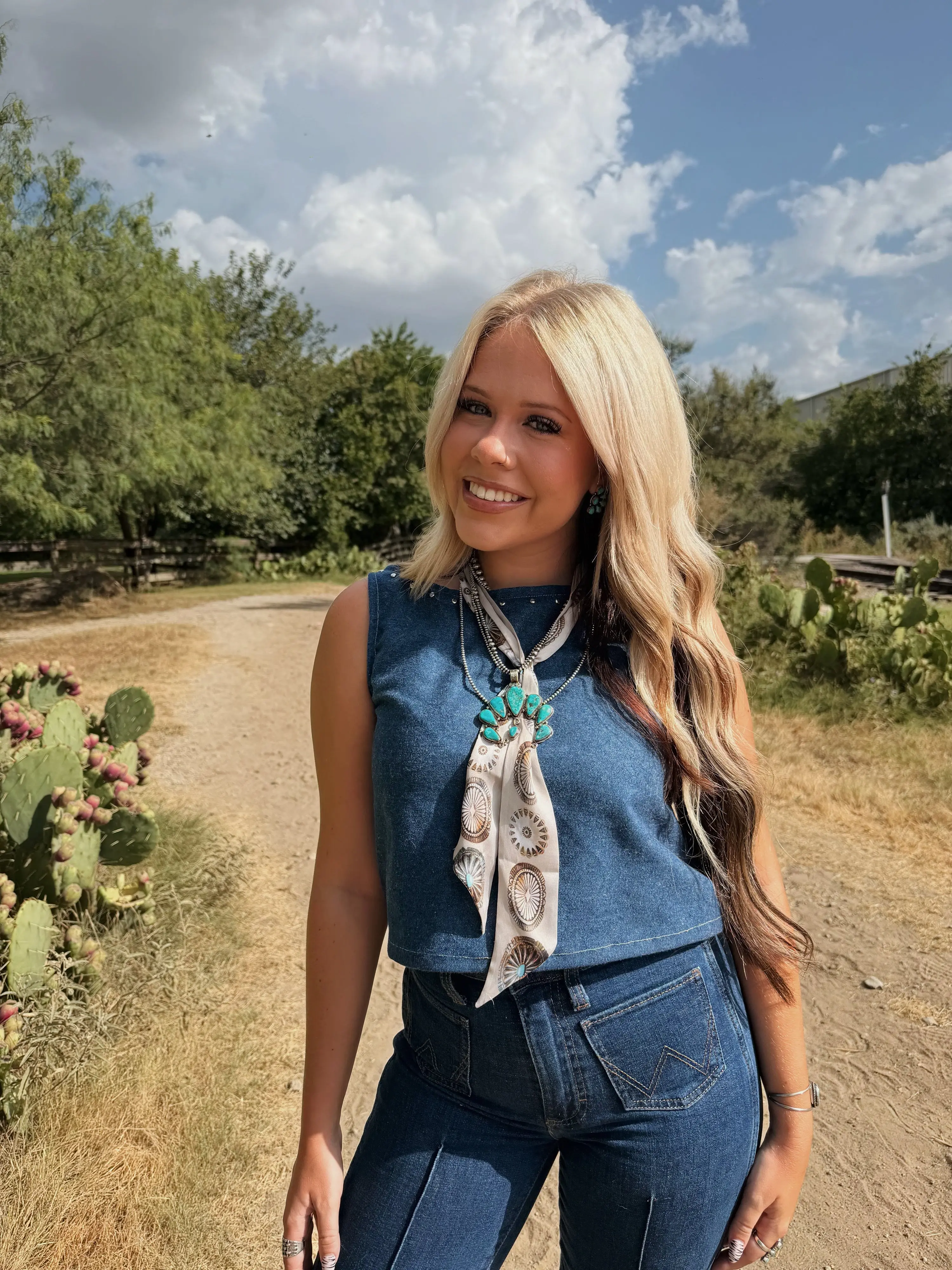 Indigo Edge Studded Top