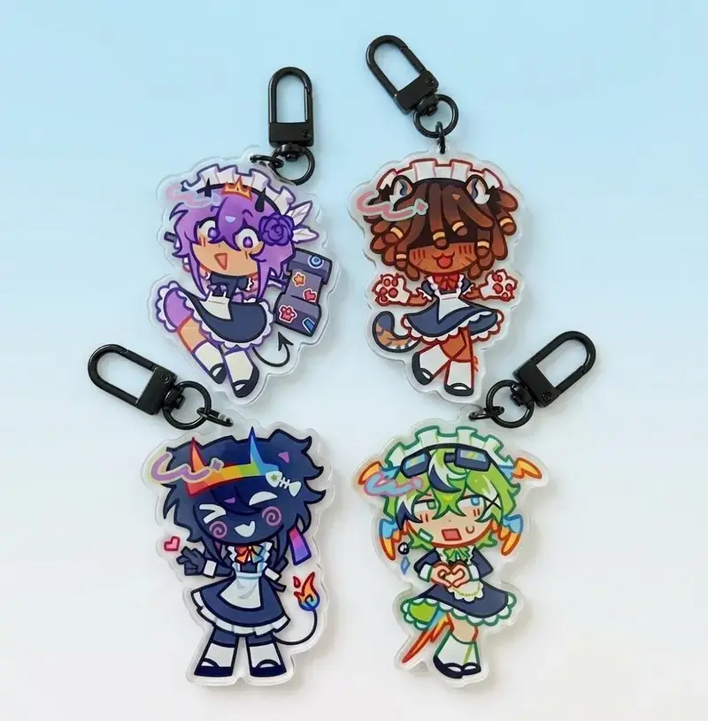 Unstable Universe MCYT Acrylic Keychains, wemmbu, spokeishere, parrotx2, flamefrags, Gifts For Fan, Gifts Friend