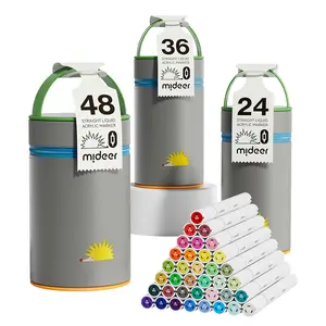 MiDeer Dual-Tip Liquid Acrylic Markers for kids, Non-Toxic Paint Pens for Kids, Easy Grip Quick Dry Art Supplies for Rock Painting, Crafts, Easter Eggs, Ceramic & Canvas