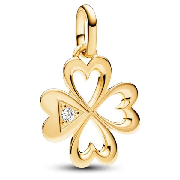 Pandora ME Heart Four-leaf Clover Medallion Charm 763034c01