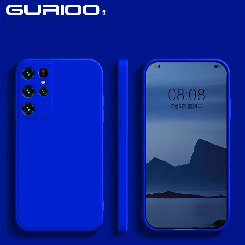 Luxury Liquid Silicone Case For Samsung S23 S22 S21 S20 FE Plus Note 10 20 Ultra A32 A42 A52S A72 A53 A13 Shockproof Soft Cover