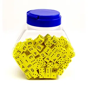 212 MAIN 16Mm Foam Number Dice, Sturdy Tub of 200 with Yellow Spots & Numbers (Koplow Games Inc. KOP17268)