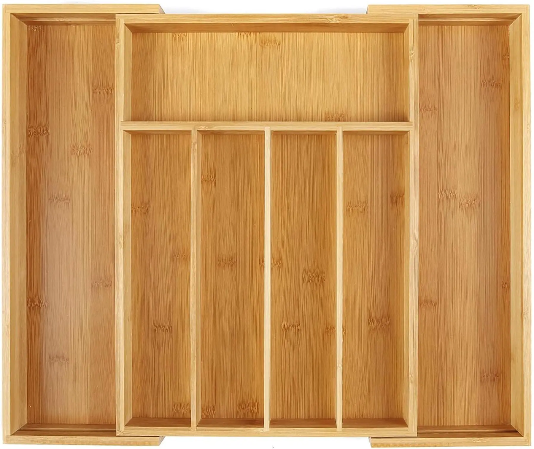 Utoplike Bamboo Silverware Drawer Organizer, Kitchen Utensils Tray