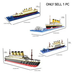 Luxury Cruise Ship Building Blocks Set, Multiple Difficulty Levels, 3D Construction Model Assembly Kit, Office Decor, Home Ornament, Gift Ideas, Stem Building Blocks
