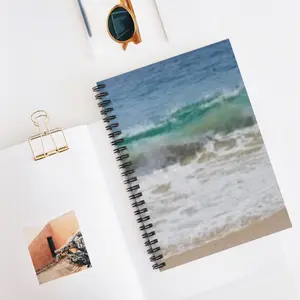 Shoreline Pulse – Ruled Spiral Notebook - Ruled Lines | Beach Vibes Journal, Ocean Theme Planner, Travel Diary, Summer Gift, Writing Journal