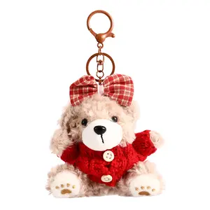 Couple Teddy Bear Keychains - Cute Backpack Charms, Matching Keychain Set, Adorable Plush Pair