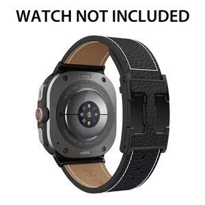 CRAZYGRASS Magnetic Leather Watch Band for Men 47mm Smartwatch Bands Suitable For Galaxy Watch Breathable Unbreakable Core Executive Power Accessory  Designer Replacement Watch Strap wearable  [WATCH NOT INCLUDED]