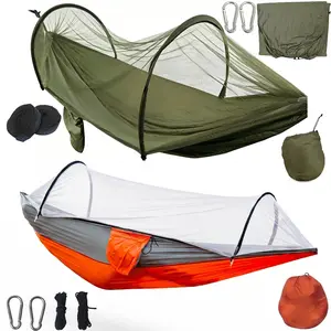 Portable Camping Hammock with Mosquito Net，Camping Gear & Essentials，Sunshade, and Carry Bag – Easy Setup, Single 260lb / Double 450lb Capacity, Perfect for Outdoor, Garden, Park，mosquitonet