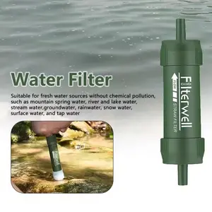 Outdoor Mini Water Filter Straw, Camping Purification Portable Hiking Water Purifier, Suitable for Survival or Emergency Supply