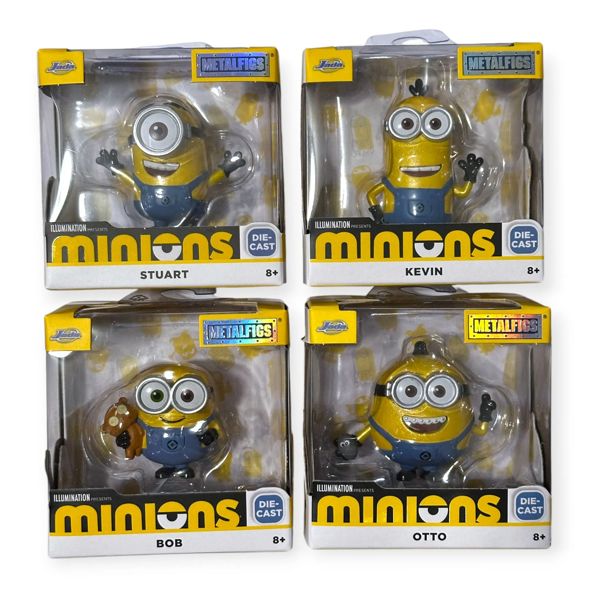 Minions Jada 2.5" MetalFigs  | Stuart, Kevin, Otto & Bob | Hot Wheels Accessories