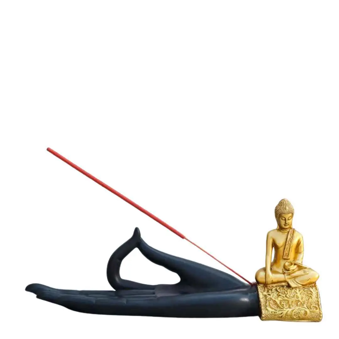 Buddha On Hand Incense Burner - Elegant Fragrance-Diffusing Decor for Literature & Art Enthusiasts, Incense Holder for Stress Relief, Soothing Daily Inspiration, Enhances Space With Calming Aura