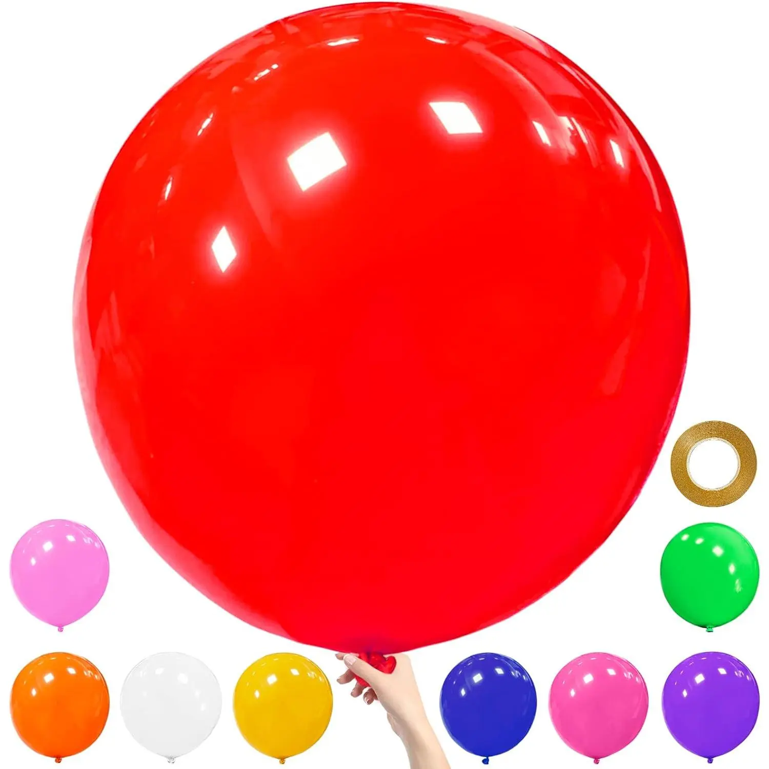9Pcs Big 36 Inch Balloons, assroted giant balloon, Latex Ballons, Large Balloons for Birthday Wedding Party Decorations.