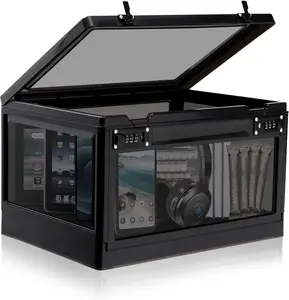 24 Litre Large Combination Lockable Storage Box for Personal Items, Ideal for Office Locker, School, Medicine, Snacks, Phone Jail, Electronics and Home Storage