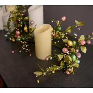 4' Pearlized Egg, Pip Berry and Leaf Garland by Valerie