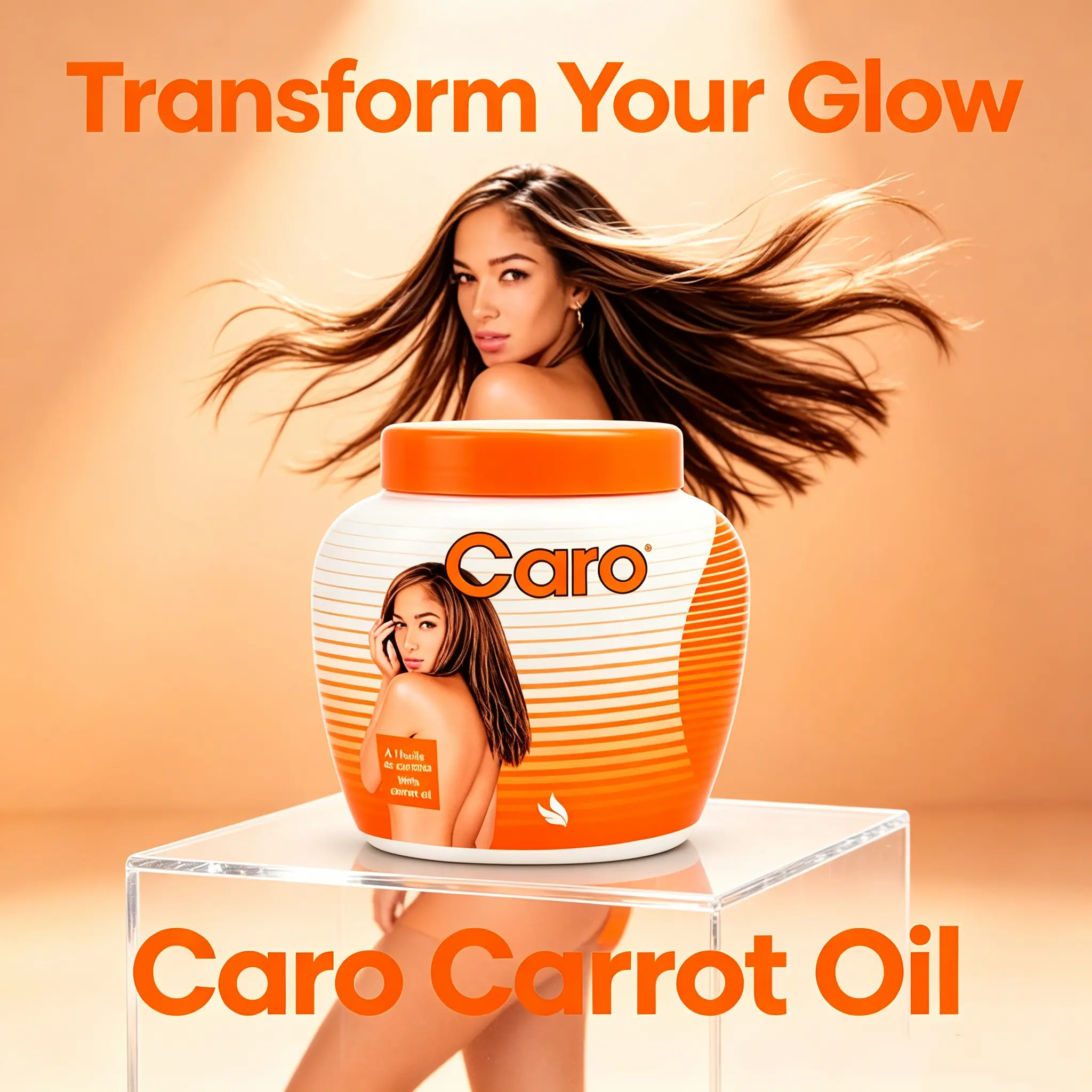Skin Glow Brightening Body Cream Infused With Carrot Oil, Deep Hydrating Moisturizer For All Skin Types, Daily After Shower Body & Hair Treatment 150ML