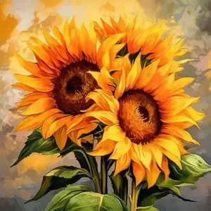 DIY 5D Diamond Painting Kit Sunflower Theme Full Drill Mosaic Craft, Home Wall Decor Gift, Model Xinghao T062