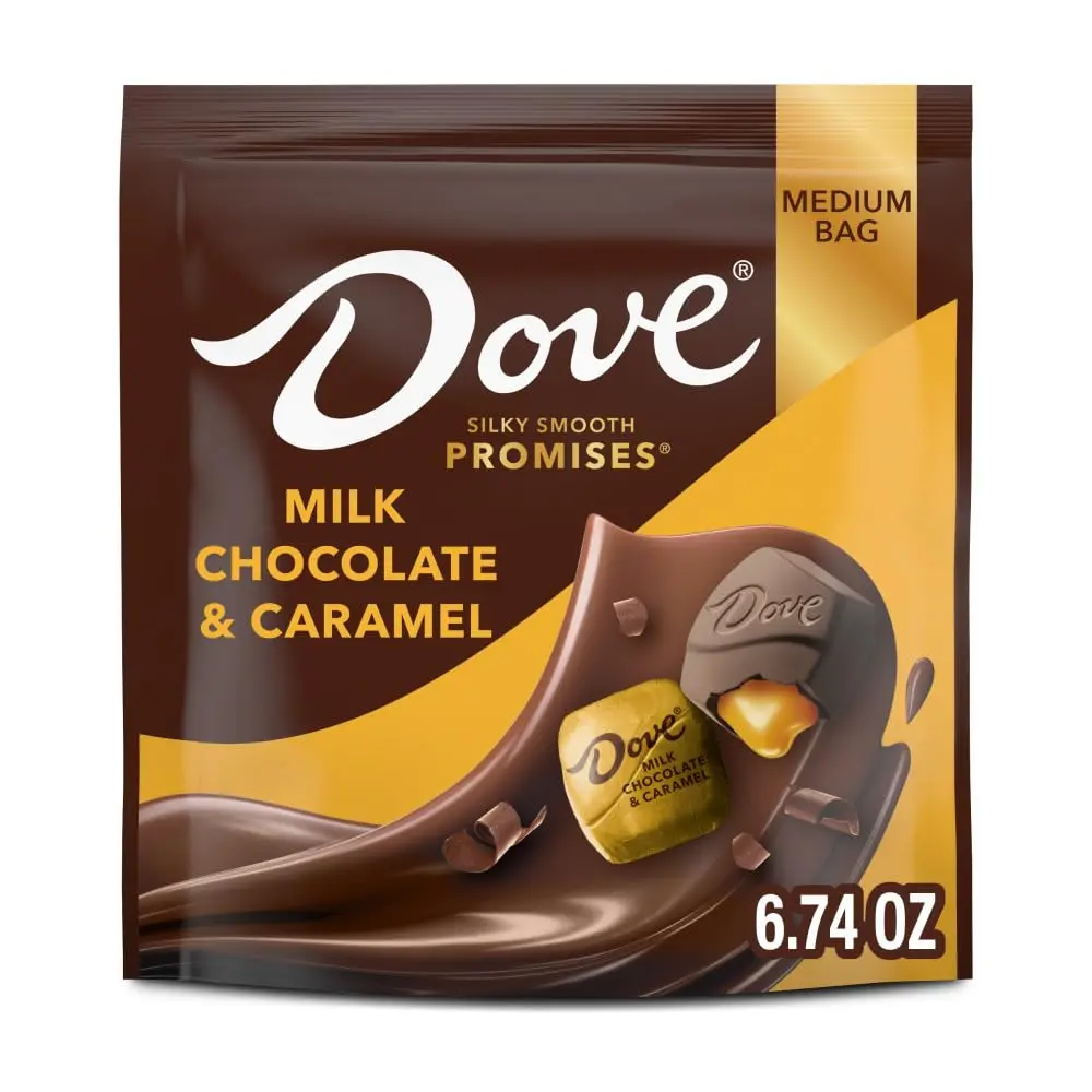 DOVE PROMISES Milk Chocolate & Caramel Chocolate Candy, 6.74 oz Bag,