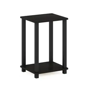 2-Tier Simplistic Espresso Coffee Side Table with Open Shelf Storage, Easy Assembly, for Bedrooms, Small Spaces, Indoor Living Room Decor, Coffee Table