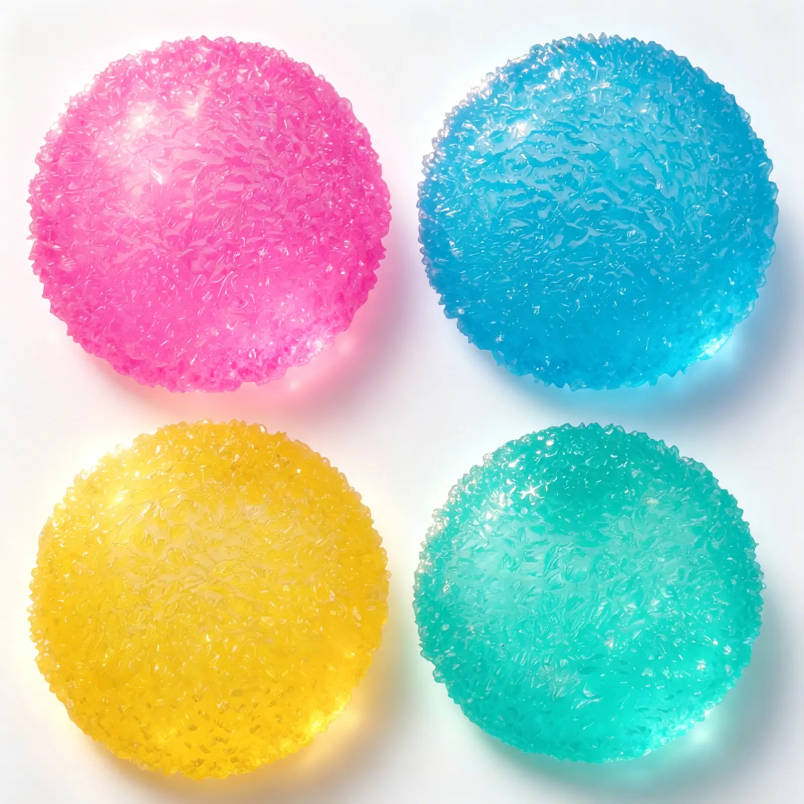 Crystal Mochi Squishy Ball, Soft TPR Stress Relief Fidget Toy, Clear Jelly-Like Sensory Squeeze Ball, Stretchy Hand Squishy for Relaxation, Desk Play & Cute Gift