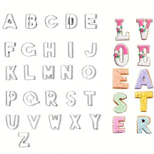 26PCS Extra Large 2.6in Alphabet Letter Cookie Cutters Shapes - Stainless Steel Abc Cookie Cutters Set Metal Fondant Biscuit Tools for Christmas Birthday Holiday Cake Baking
